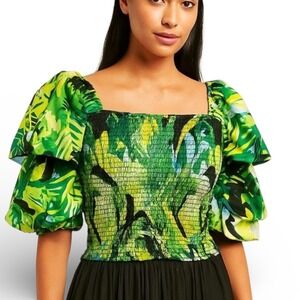 NWT Live 4 Truth Tropical Smocked Puff Tier Sleeve Vacation Farm Rio Inspired Sm